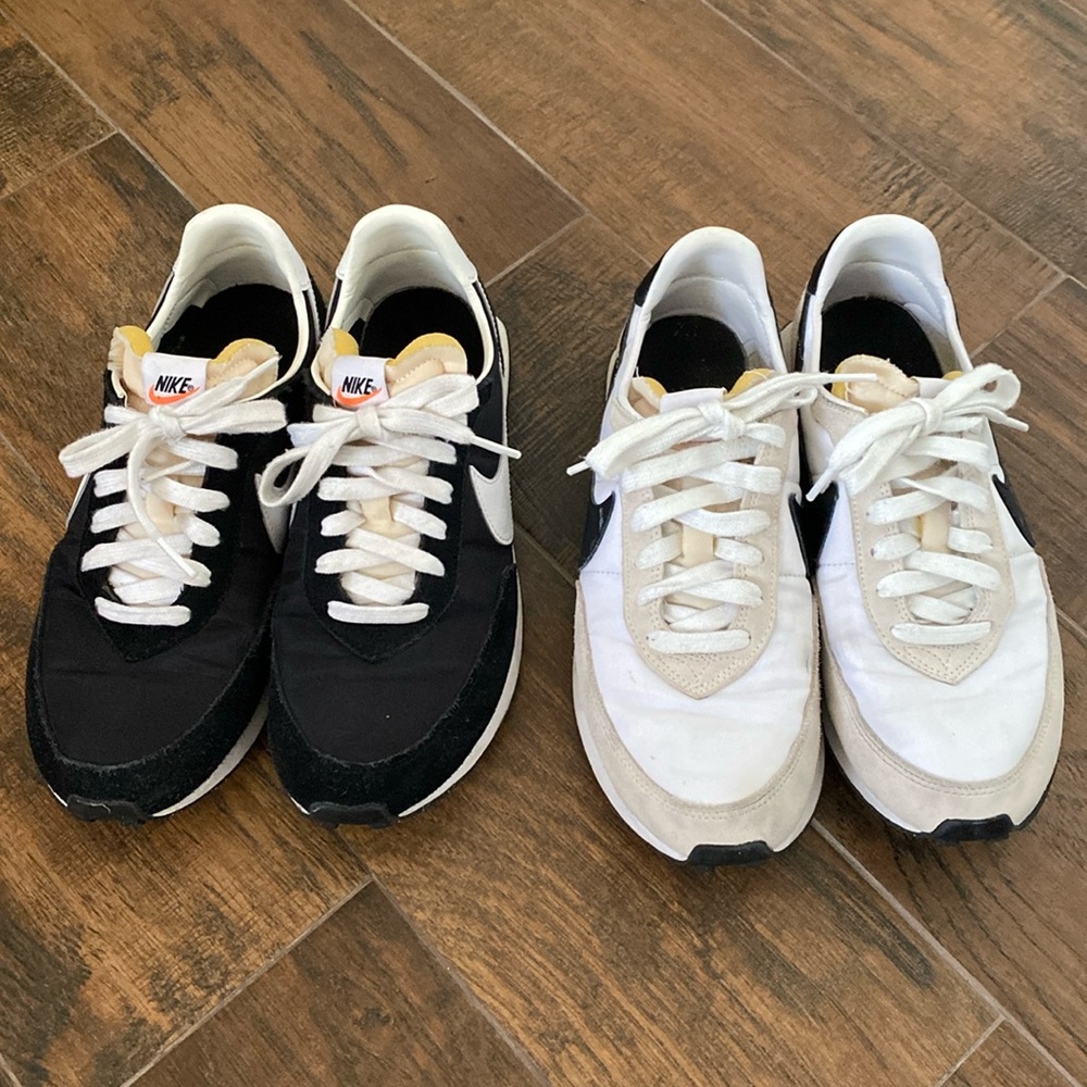 2 pairs of Nike waffle tennis shoes